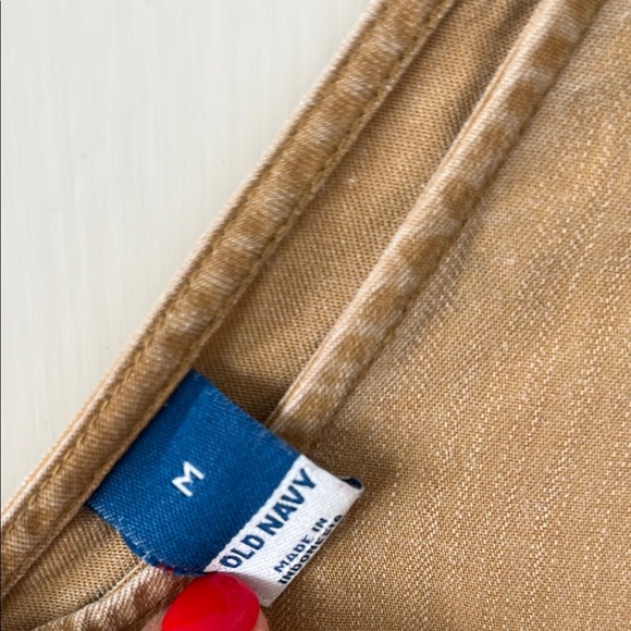 OLD NAVY butter toffee Tan Sleeveless Button-Down wide leg Jumpsuit lagenlook M - Picture 5 of 13